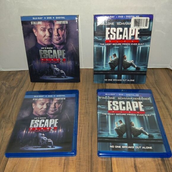 Escape Plan & Escape Plan 2 Hades Movies [ Blu-Ray / DVD / Digital ] - Picture 1 of 6